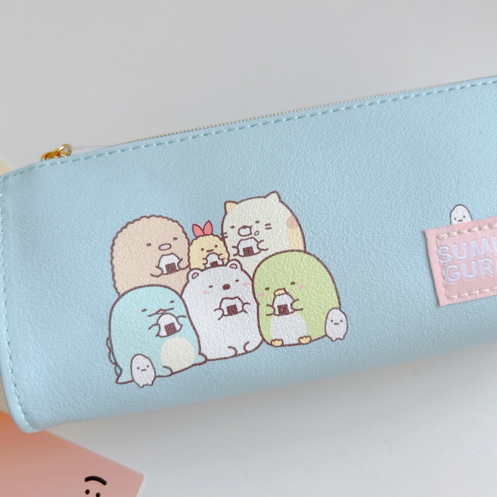 🎈彩虹尾巴🎈角落小夥伴三角皮質筆袋 角落生物 SAN-X 藍色 三角形 簽筆盒 飯糰-細節圖3