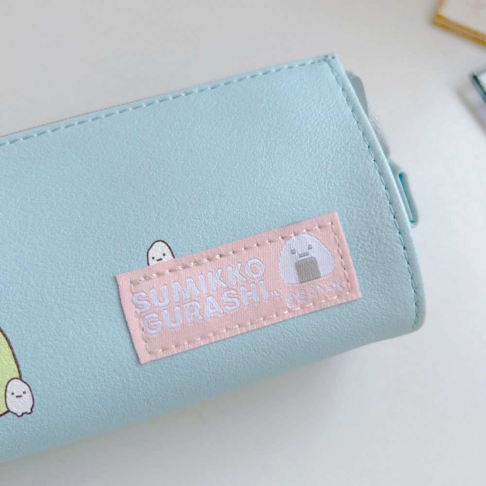 🎈彩虹尾巴🎈角落小夥伴三角皮質筆袋 角落生物 SAN-X 藍色 三角形 簽筆盒 飯糰-細節圖4