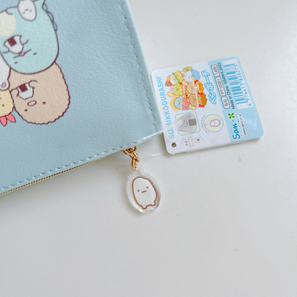 🎈彩虹尾巴🎈角落小夥伴三角皮質筆袋 角落生物 SAN-X 藍色 三角形 簽筆盒 飯糰-細節圖8