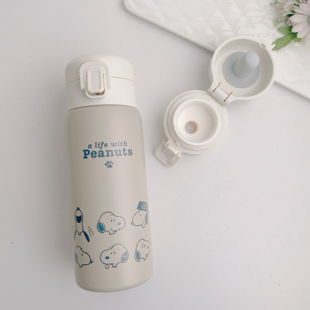 🎈彩虹尾巴🎈史努比表情包系列輕量彈蓋保溫杯350ml SNOOPY 保溫瓶-細節圖3