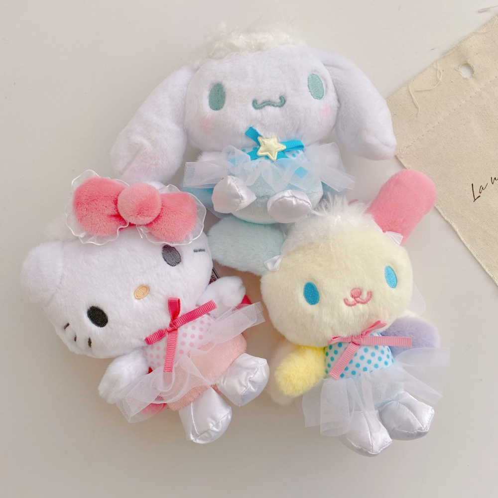 🎈彩虹尾巴🎈三麗鷗夢幻蓬蓬裙系列珠鍊娃娃吊飾 天使芭蕾舞 KITTY 大耳狗 美樂蒂 酷洛米 人魚漢頓 玩偶吊飾-細節圖3