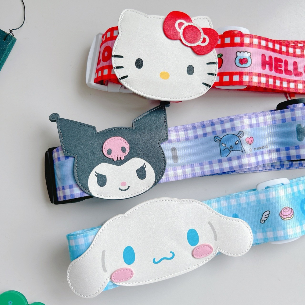 🎈彩虹尾巴🎈三麗鷗造型行李箱束帶 KITTY 酷洛米 大耳狗 行李帶 行李束帶 旅行束帶 大臉-細節圖3