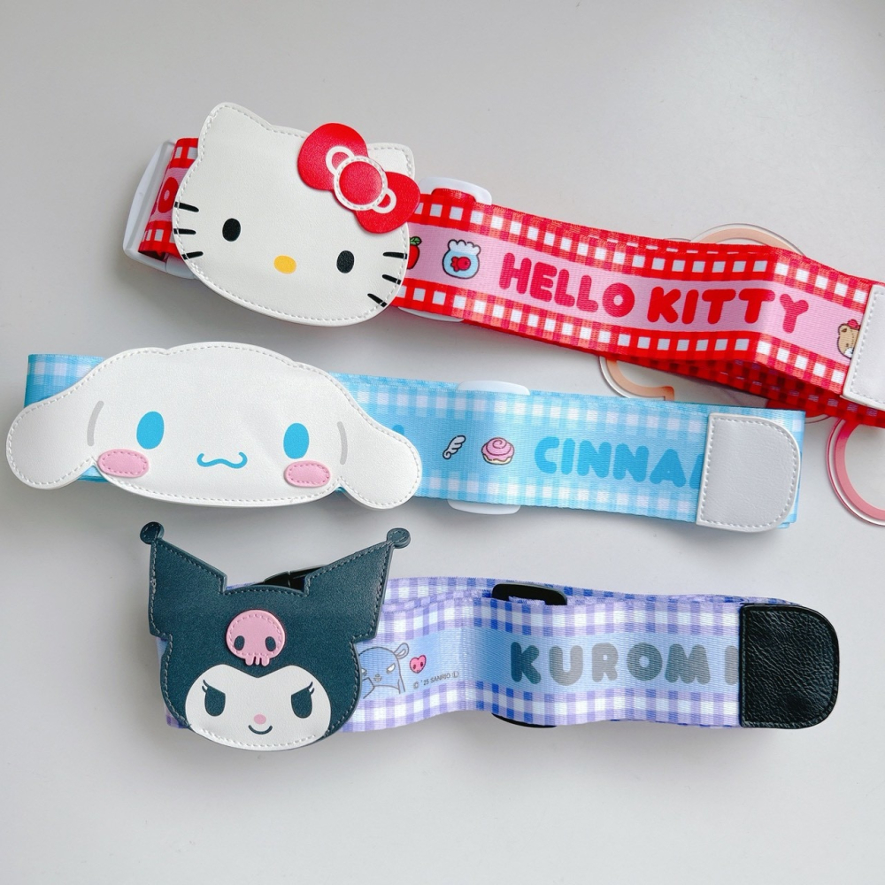 🎈彩虹尾巴🎈三麗鷗造型行李箱束帶 KITTY 酷洛米 大耳狗 行李帶 行李束帶 旅行束帶 大臉-細節圖7
