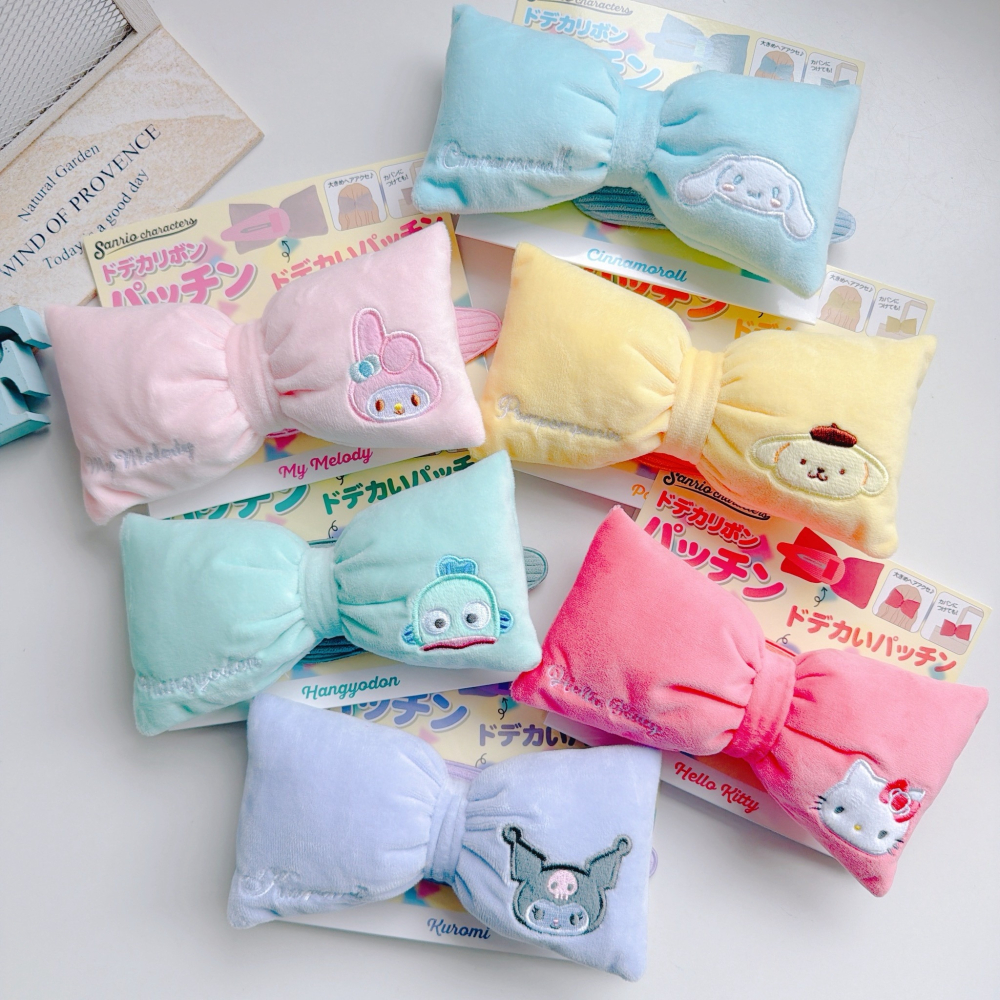 🎈彩虹尾巴🎈三麗鷗BIG蝴蝶結髮夾 KITTY 美樂蒂 布丁狗 酷洛米 大耳狗 人魚漢頓 大髮夾 大蝴蝶結-細節圖6