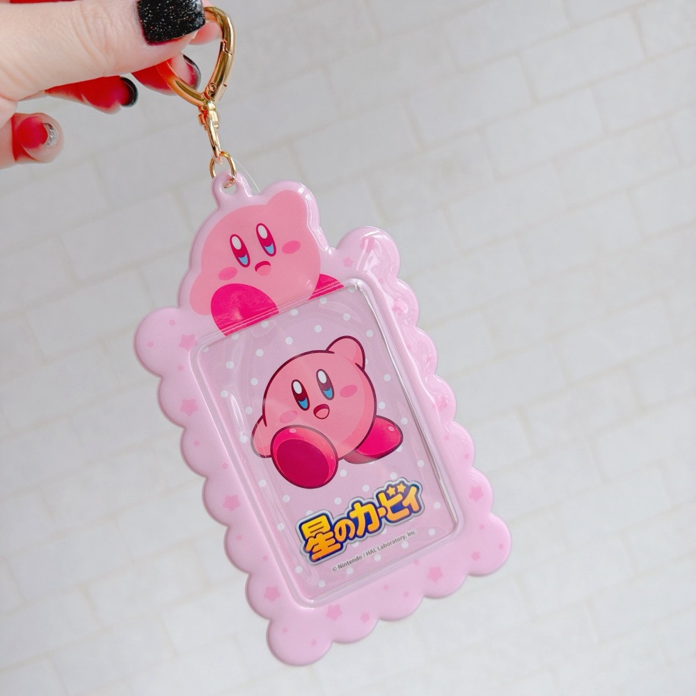 🎈彩虹尾巴🎈星之卡比愛心扣票卡鑰匙圈 Kirby 星星卡比 卡比之星 瓦豆魯迪 拍立得小卡收納套鑰匙圈-細節圖5