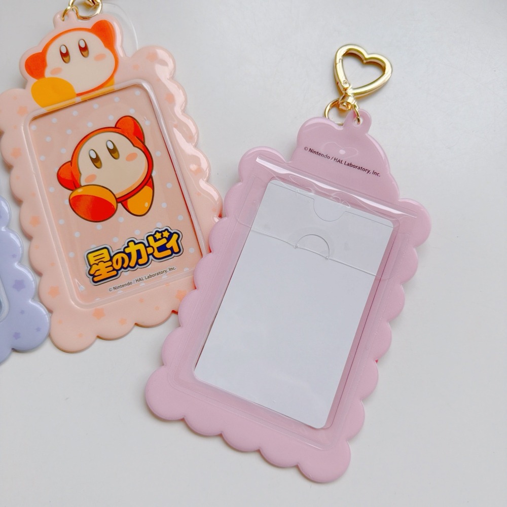 🎈彩虹尾巴🎈星之卡比愛心扣票卡鑰匙圈 Kirby 星星卡比 卡比之星 瓦豆魯迪 拍立得小卡收納套鑰匙圈-細節圖6