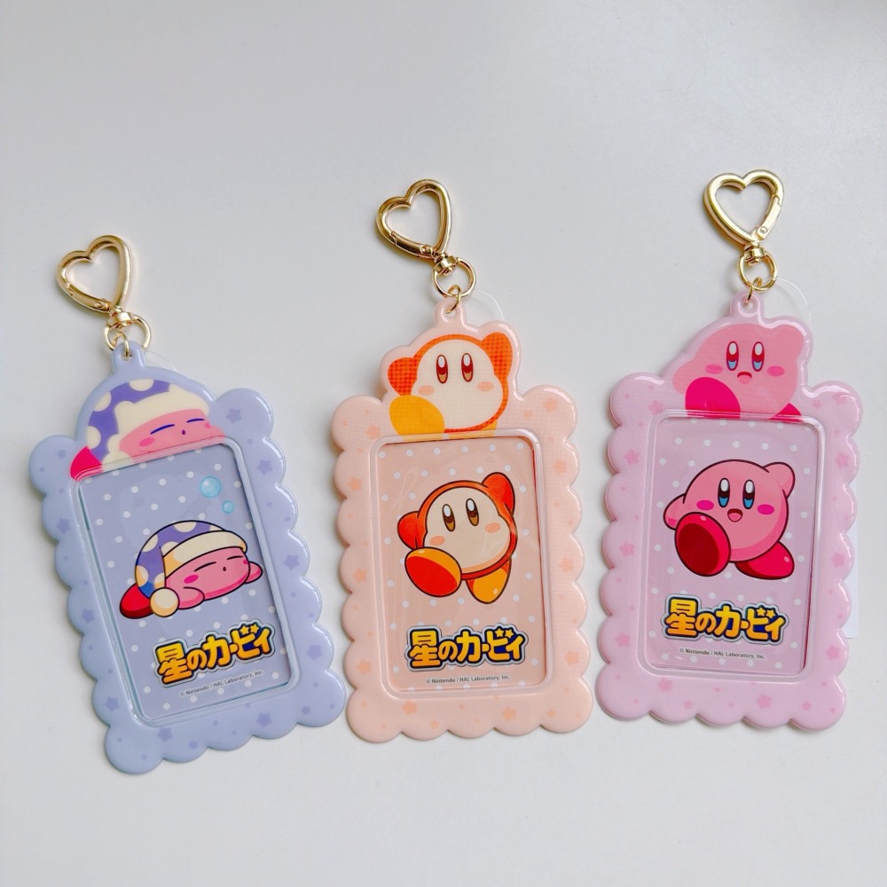 🎈彩虹尾巴🎈星之卡比愛心扣票卡鑰匙圈 Kirby 星星卡比 卡比之星 瓦豆魯迪 拍立得小卡收納套鑰匙圈-細節圖7