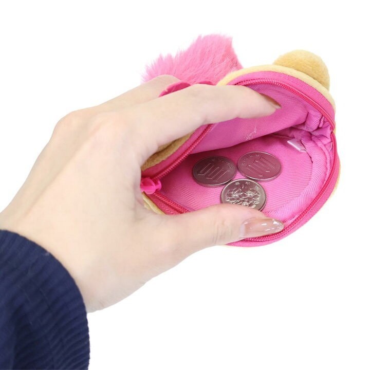 🎈彩虹尾巴🎈三麗鷗水汪汪豹紋系列大臉愛心扣零錢包 KITTY 平成辣妹 愛心扣環 絨毛大頭玩偶 蝴蝶結 水鑽裝飾 凱-細節圖7