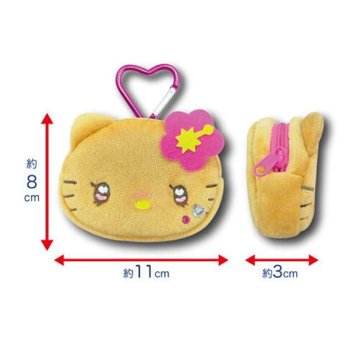 🎈彩虹尾巴🎈三麗鷗水汪汪豹紋系列大臉愛心扣零錢包 KITTY 平成辣妹 愛心扣環 絨毛大頭玩偶 蝴蝶結 水鑽裝飾 凱-細節圖9