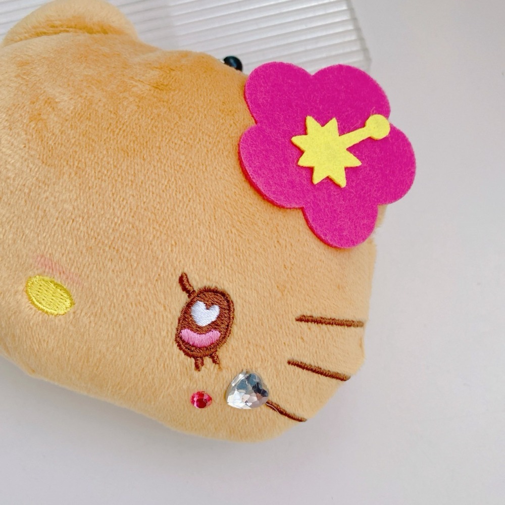 🎈彩虹尾巴🎈三麗鷗水汪汪豹紋系列大臉伸縮票卡零錢包 KITTY 凱蒂貓 黑色平成辣妹 娃娃吊飾 蝴蝶結 水鑽 大頭-細節圖5