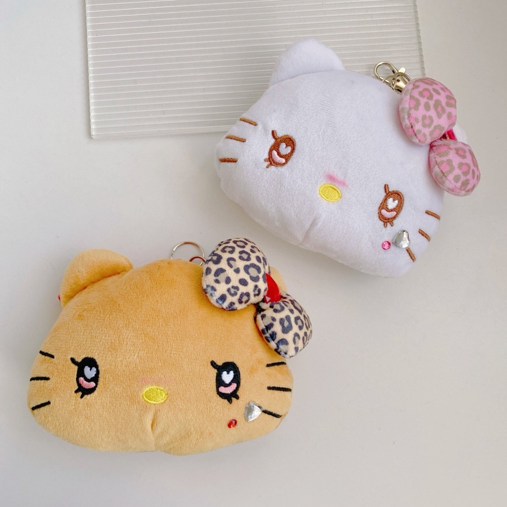 🎈彩虹尾巴🎈三麗鷗水汪汪豹紋系列大臉伸縮票卡零錢包 KITTY 凱蒂貓 黑色平成辣妹 娃娃吊飾 蝴蝶結 水鑽 大頭-細節圖8