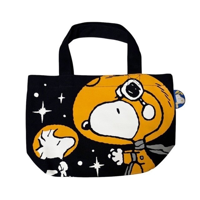 🎈彩虹尾巴🎈史努比帆布手提袋 SNOOPY 太空人 提袋 黑色-細節圖6