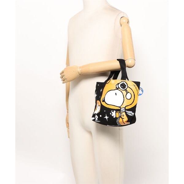 🎈彩虹尾巴🎈史努比帆布手提袋 SNOOPY 太空人 提袋 黑色-細節圖8