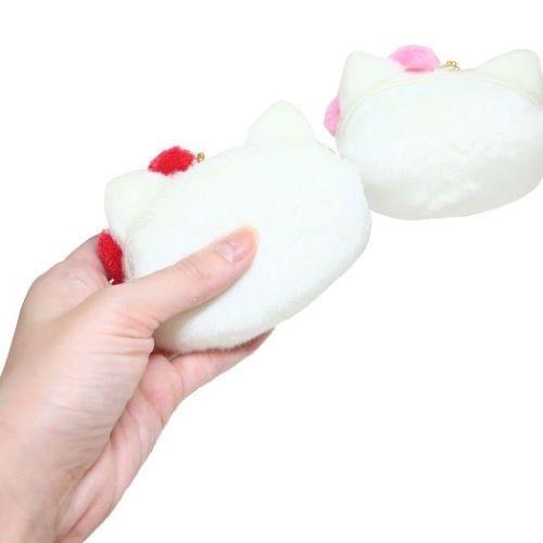 🎈彩虹尾巴🎈KITTY70年代系列大臉萬用包附珠鍊 凱蒂貓 大臉 大頭 絨毛 零錢包 絨毛吊飾 蝴蝶結-細節圖11