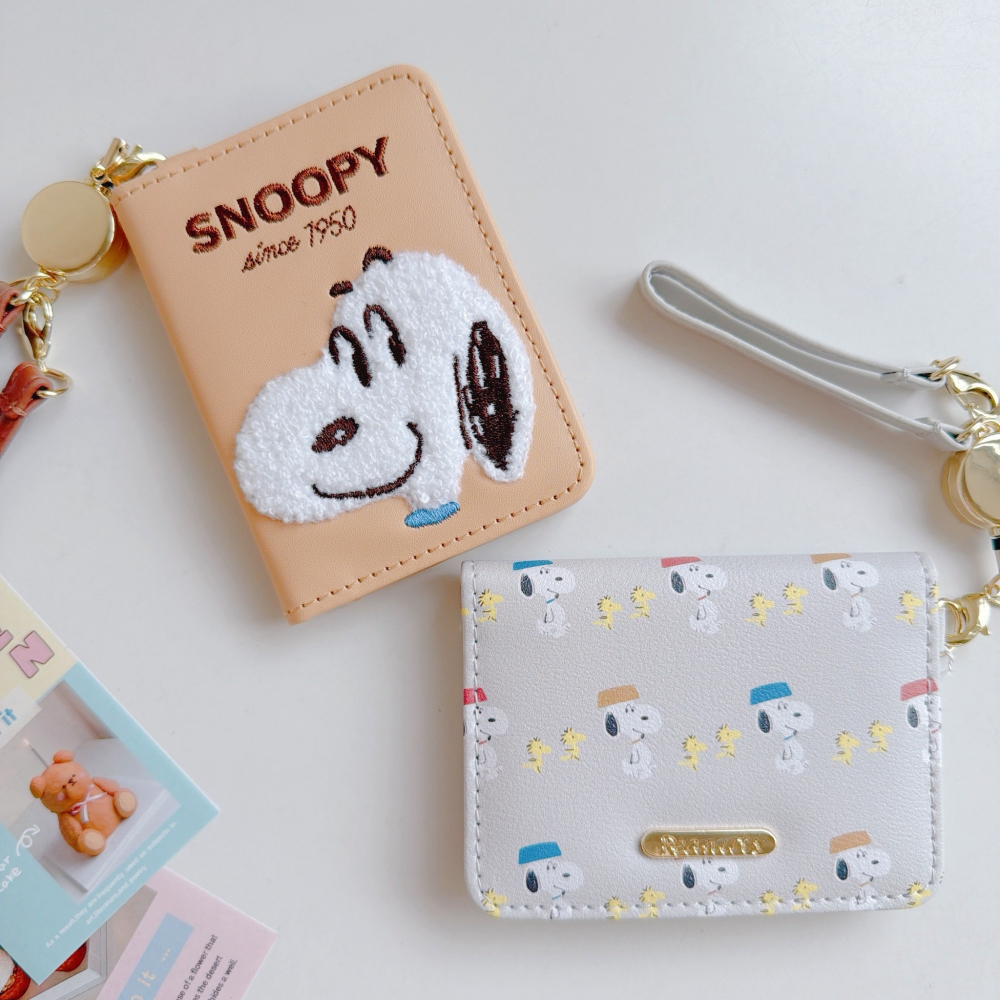 🎈彩虹尾巴🎈史努比皮革系列伸縮票卡夾 SNOOPY 票卡夾 票卡套-細節圖4