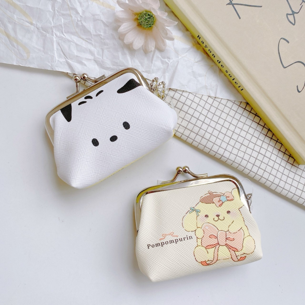 🎈彩虹尾巴🎈皮革珠扣零錢包 三麗鷗 KITTY小護士 布丁狗 帕恰狗 蝴蝶結 人魚漢頓 酷企鵝 SNOOPY-細節圖6