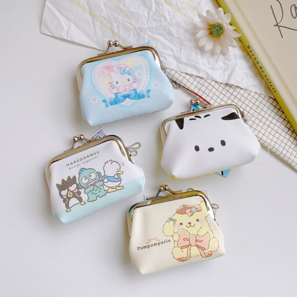 🎈彩虹尾巴🎈皮革珠扣零錢包 三麗鷗 KITTY小護士 布丁狗 帕恰狗 蝴蝶結 人魚漢頓 酷企鵝 SNOOPY-細節圖9