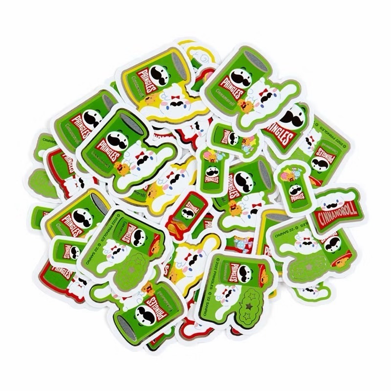 🎈彩虹尾巴🎈日本三麗鷗 X品客Pringles 聯名 Kitty 大耳狗 凱蒂貓 品客洋芋片 貼紙 方巾 小毛巾-細節圖5