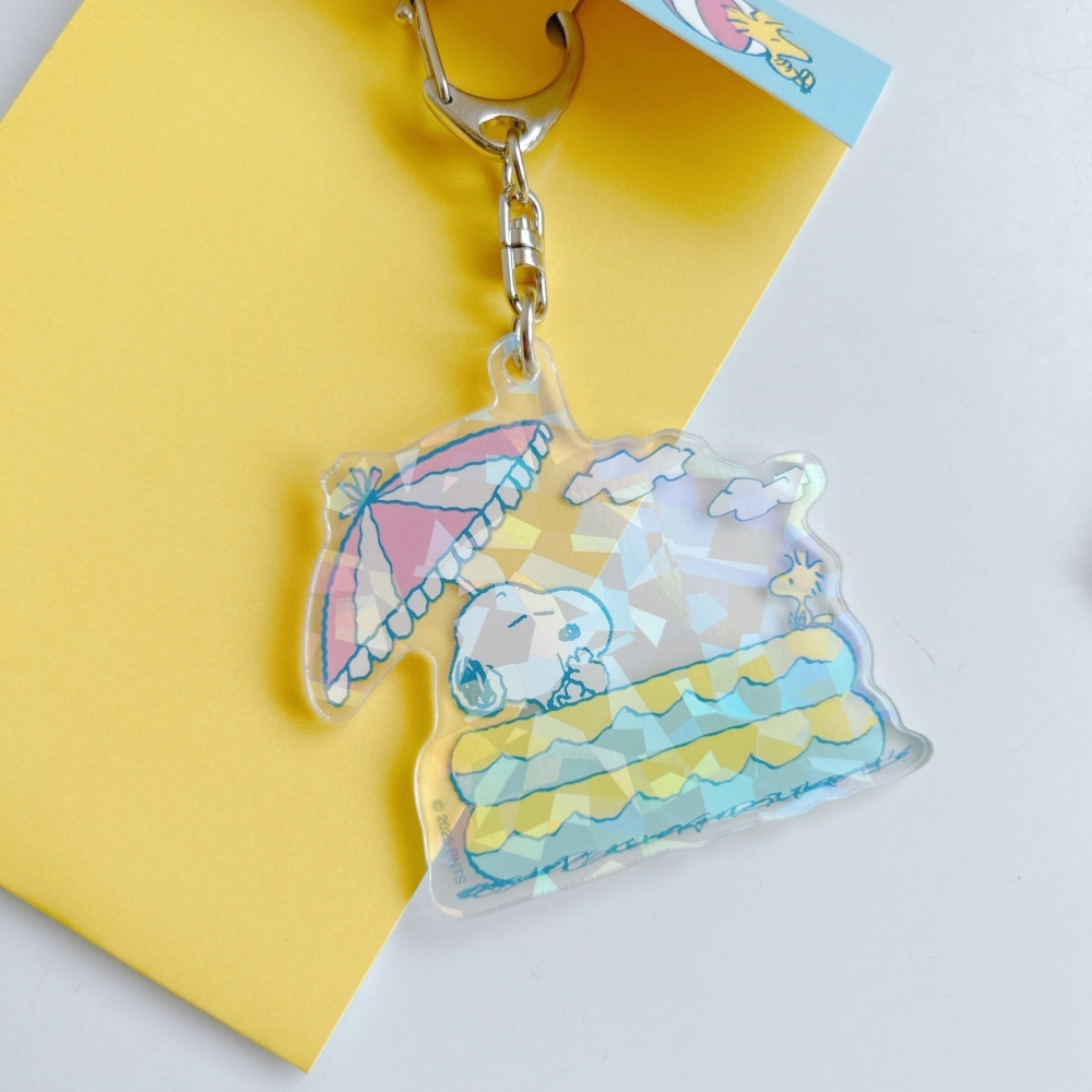 🎈彩虹尾巴🎈史努比度假系列透明鑰匙圈 SNOOPY 史奴比 壓克力鑰匙圈-細節圖2