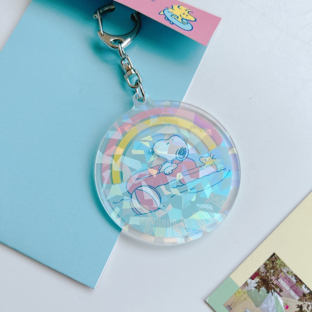 🎈彩虹尾巴🎈史努比度假系列透明鑰匙圈 SNOOPY 史奴比 壓克力鑰匙圈-細節圖3