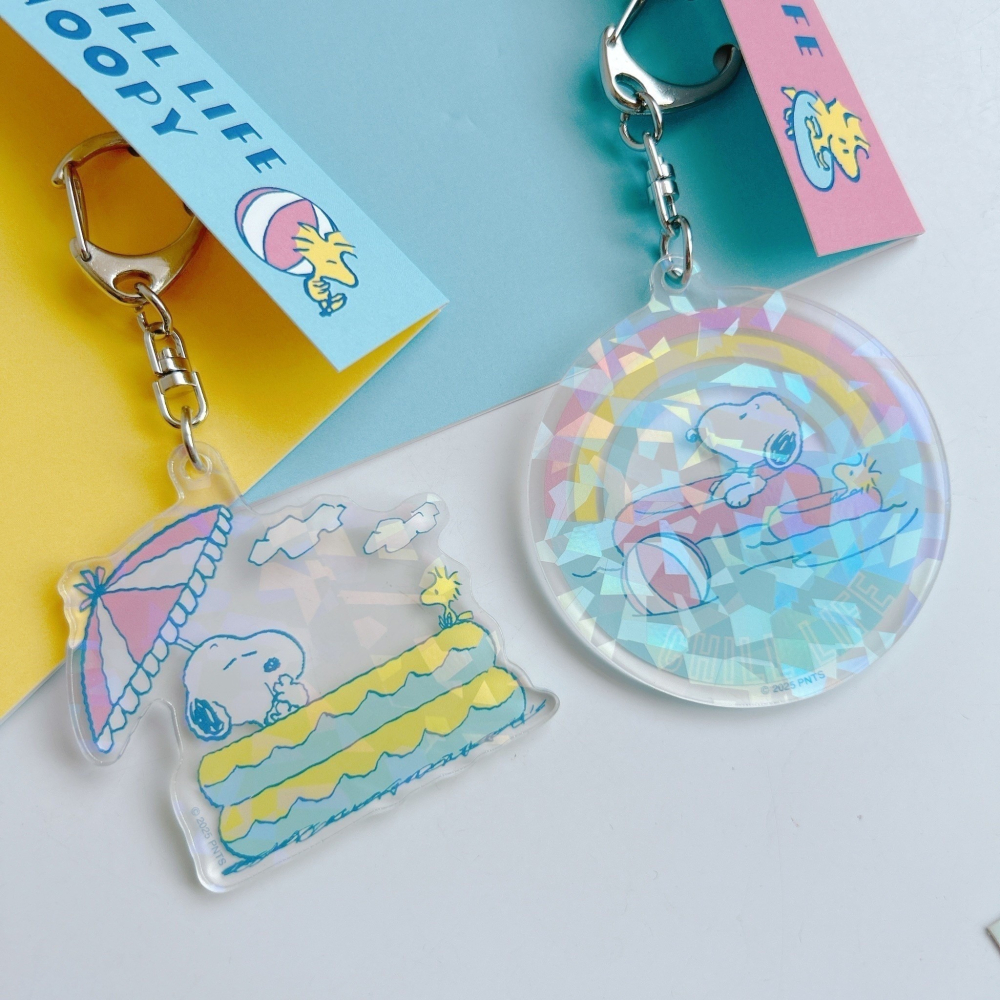 🎈彩虹尾巴🎈史努比度假系列透明鑰匙圈 SNOOPY 史奴比 壓克力鑰匙圈-細節圖4