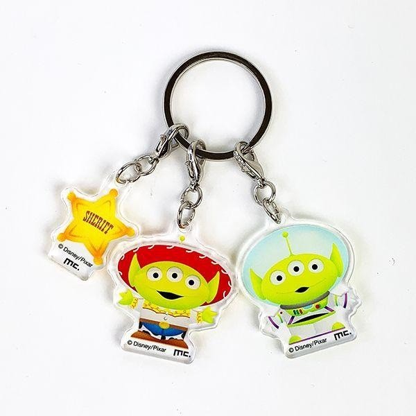 🎈彩虹尾巴🎈日本製三眼怪變裝拉鍊扣鑰匙圈 壓克力鑰匙圈 玩具總動員 胡迪 巴斯光年-細節圖4