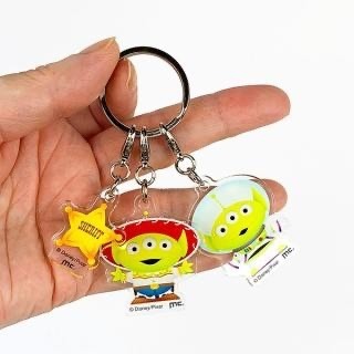 🎈彩虹尾巴🎈日本製三眼怪變裝拉鍊扣鑰匙圈 壓克力鑰匙圈 玩具總動員 胡迪 巴斯光年-細節圖5