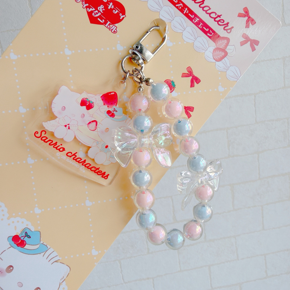 🎈彩虹尾巴🎈三麗鷗草莓蛋糕系列造型珠珠手機吊飾 KITTY凱蒂貓 丹尼爾 Dear Daniel 美樂蒂 彼安諾-細節圖4