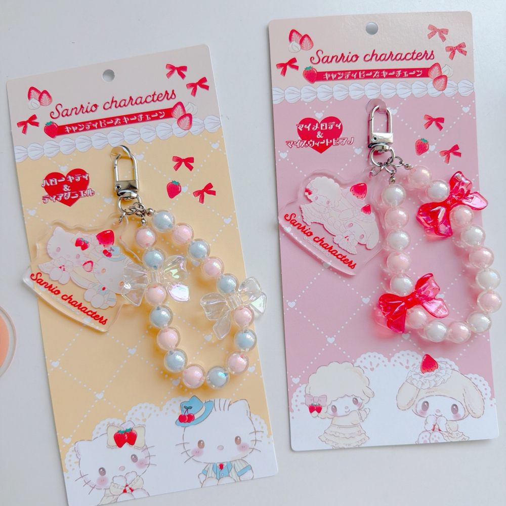 🎈彩虹尾巴🎈三麗鷗草莓蛋糕系列造型珠珠手機吊飾 KITTY凱蒂貓 丹尼爾 Dear Daniel 美樂蒂 彼安諾-細節圖5