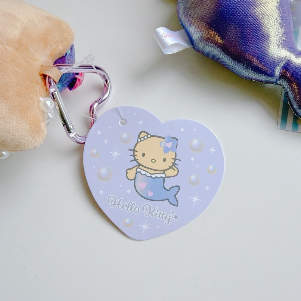 🎈彩虹尾巴🎈KITTY變裝美人魚愛心扣娃娃吊飾 凱蒂貓 紫色美人魚 日燒 烤焦色-細節圖8