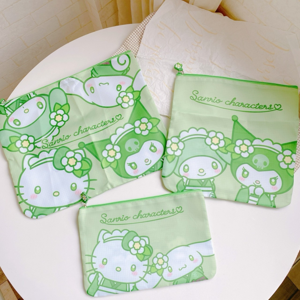 🎈彩虹尾巴🎈三麗鷗焙茶系列旅行分裝袋6件組 抹茶 焙茶 旅行收納包6入組 Kitty大耳狗美樂蒂酷洛米 旅行收納-細節圖5