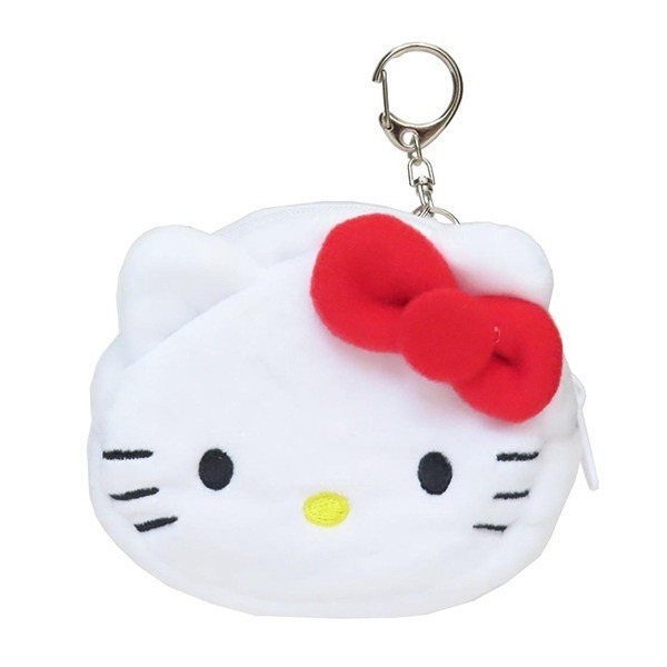 🎈彩虹尾巴🎈KITTY絨毛大臉零錢包鑰匙圈 凱蒂貓 大頭 絨毛 零錢包 蝴蝶結 粉色豹紋 粉豹紋-細節圖7