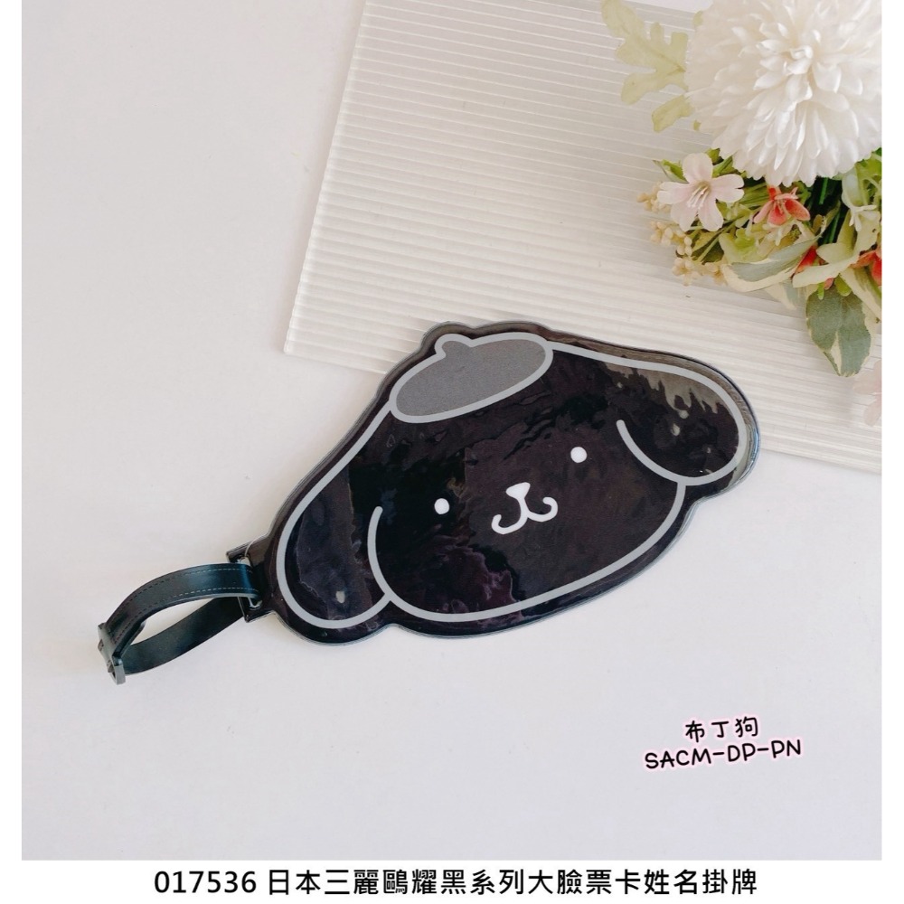 🎈彩虹尾巴🎈三麗鷗耀黑系列大臉票卡姓名掛牌 黑白系列 PVC卡套 行李吊牌 黑色KITTY大耳狗美樂蒂酷洛米花小兔-規格圖8