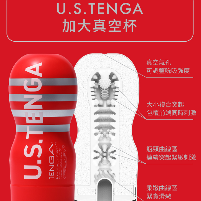 【想入飛飛】U.S.TENGA 加大真空杯 [柔嫩版] 飛機杯-細節圖3