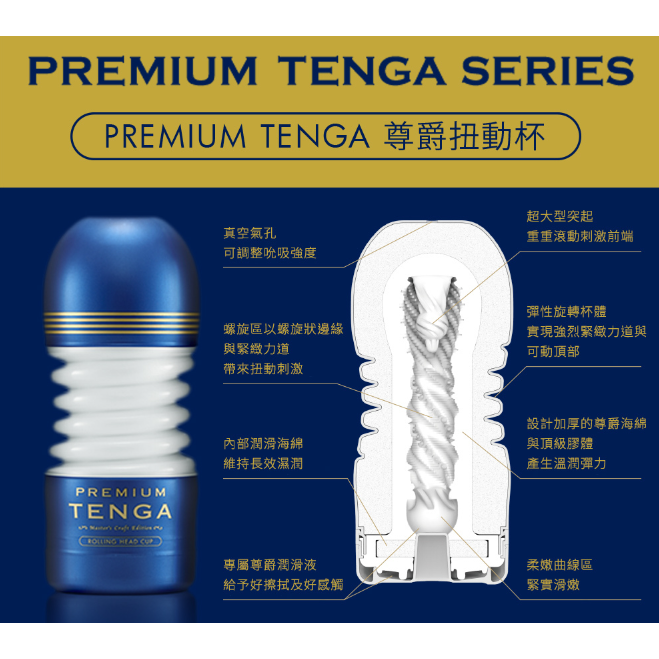 TENGA PREMIUM 尊爵版扭動 擠捏 真空 雙重 氣墊杯 情趣用品 精品-細節圖2