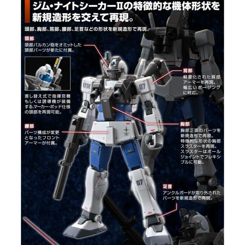 PB HGGTO 1/144 吉姆夜襲型 夜巡者 RGM-79LV GM Night Seeker II HGUC-細節圖2