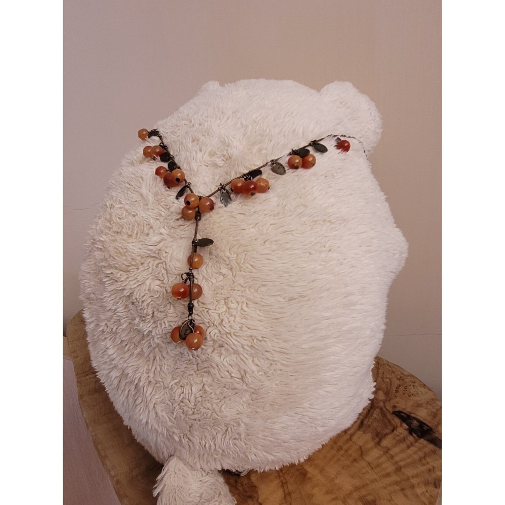 【鳩愛買】Y字型澄果蒴實項鍊（二手）-細節圖4