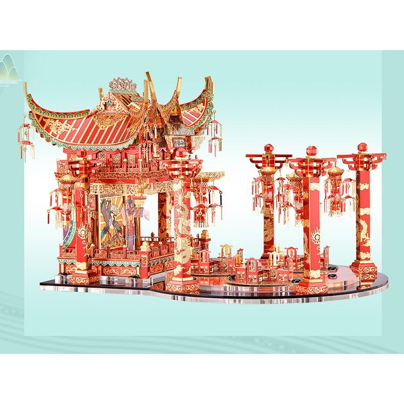 R&H 新品 拼酷3D金屬拼圖模型-國風 海棠紅戲院-細節圖7