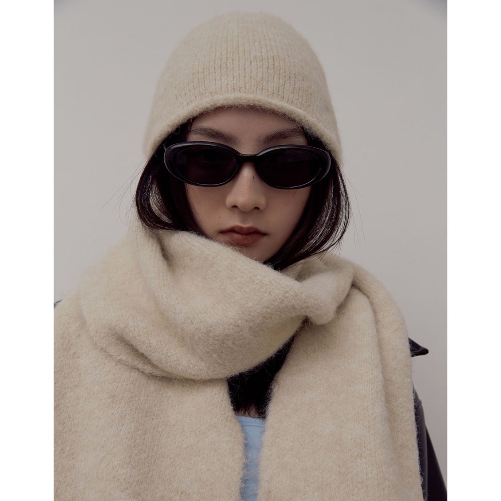 (絕版商品) PAZZO ggu羊駝針織刺繡圍巾 金針菇聯名-細節圖3