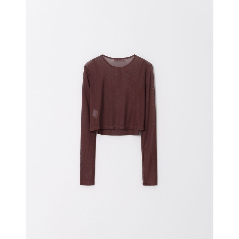 （全新）PAZZO 透肌感網紗兩件式上衣(上衣+背心)(黑 / S)-細節圖9