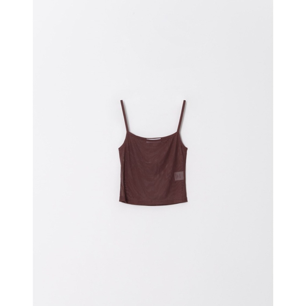 （全新）PAZZO 透肌感網紗兩件式上衣(上衣+背心)(黑 / S)-細節圖10