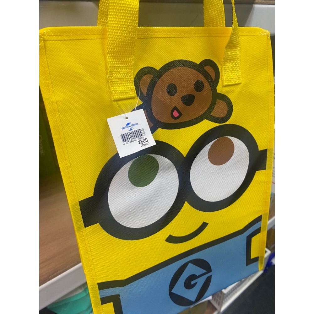 ✨失心瘋頻道✨⚠現貨⚠日本境內 日本環球購物袋小小兵 實拍圖 小小兵雙面圖案購物袋 拉鍊款-細節圖2