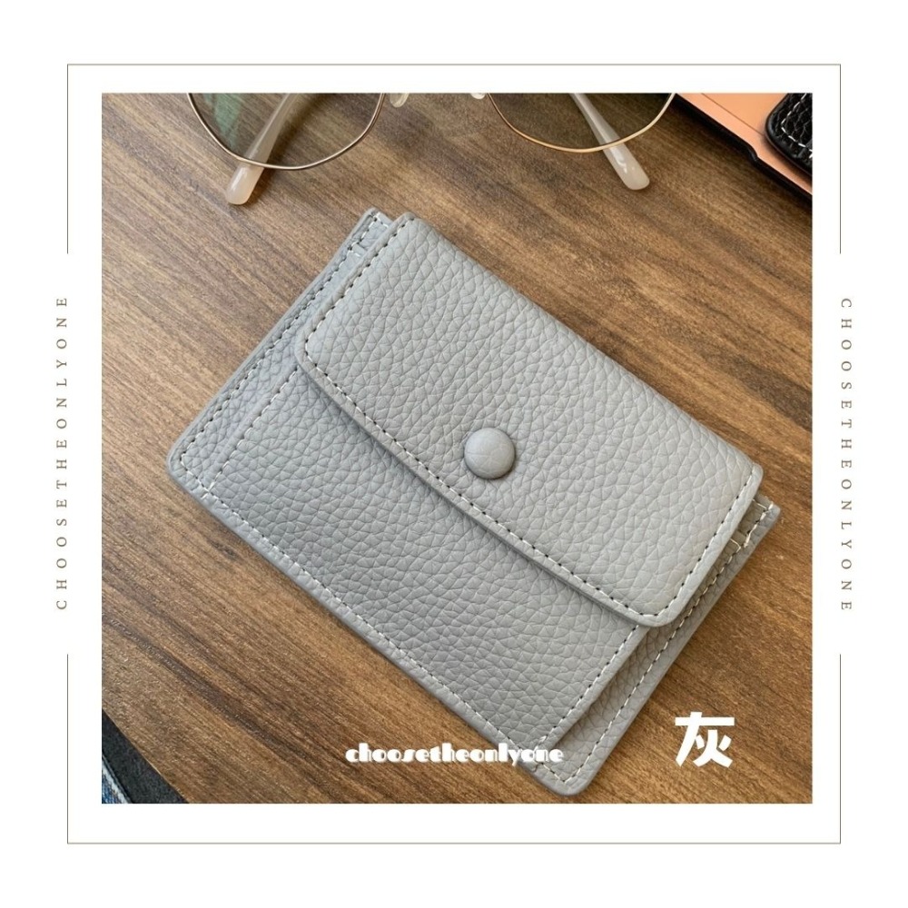 CTOO28 台灣賣家 六色荔枝紋皮零錢卡夾 女生皮夾 短夾 卡片夾-細節圖2