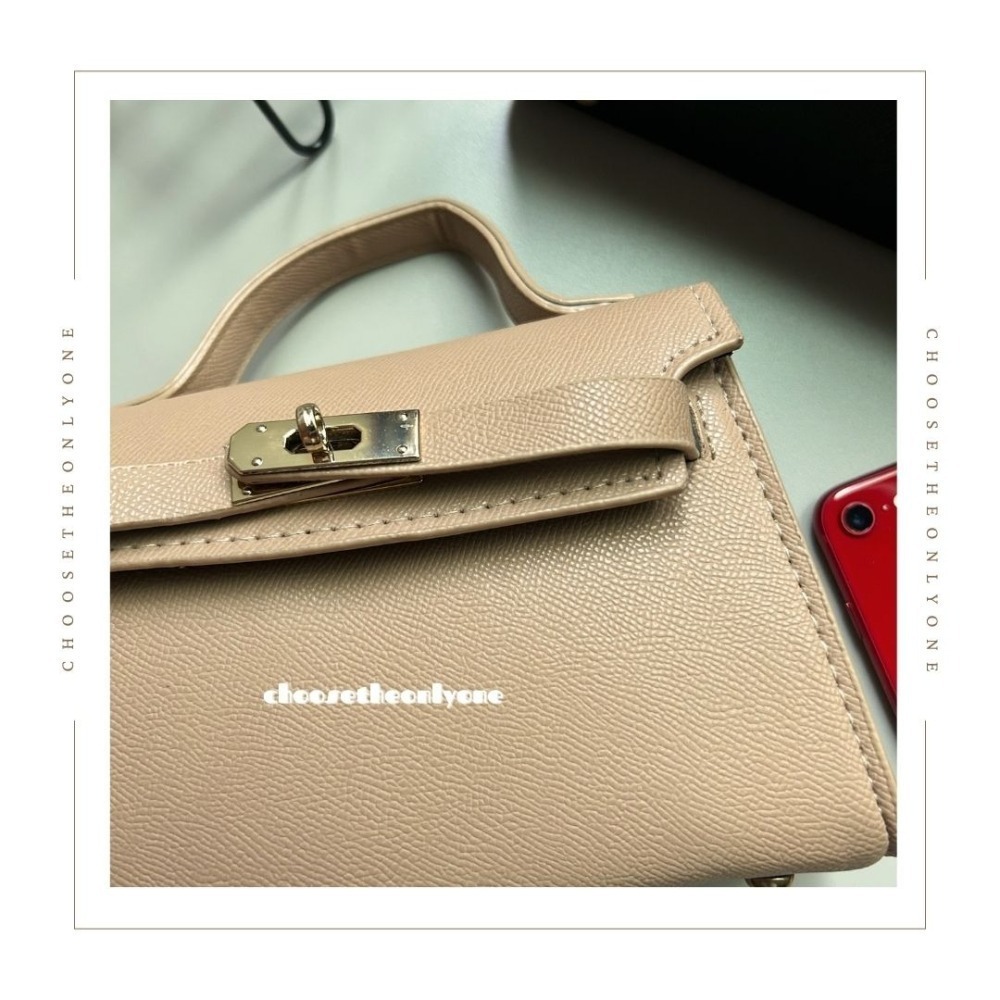 👩🏻CTOO28👩🏻 雙色凱莉側背包 肩背包 單肩包 凱莉包 包包 女生包包-細節圖4