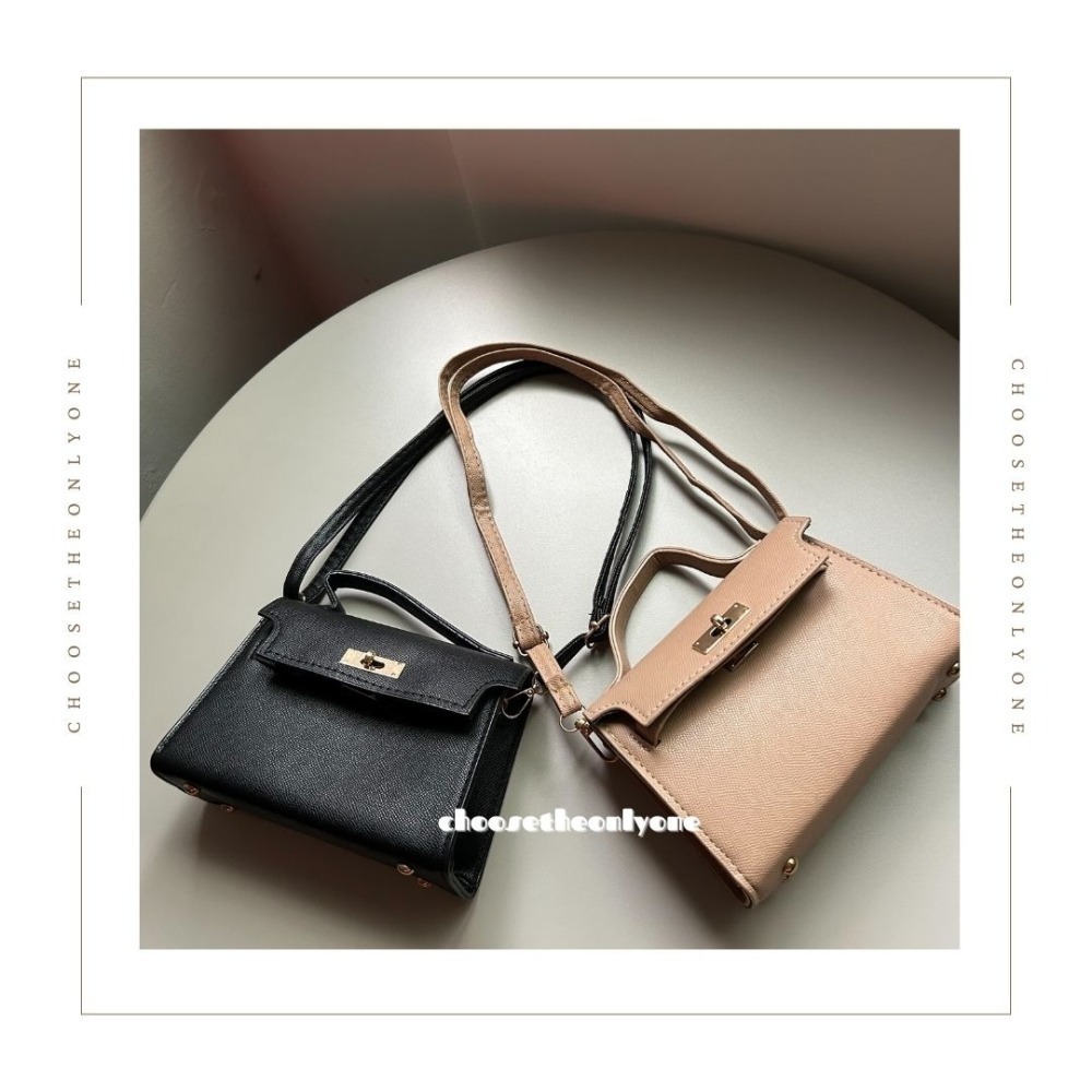 👩🏻CTOO28👩🏻 雙色凱莉側背包 肩背包 單肩包 凱莉包 包包 女生包包-細節圖8