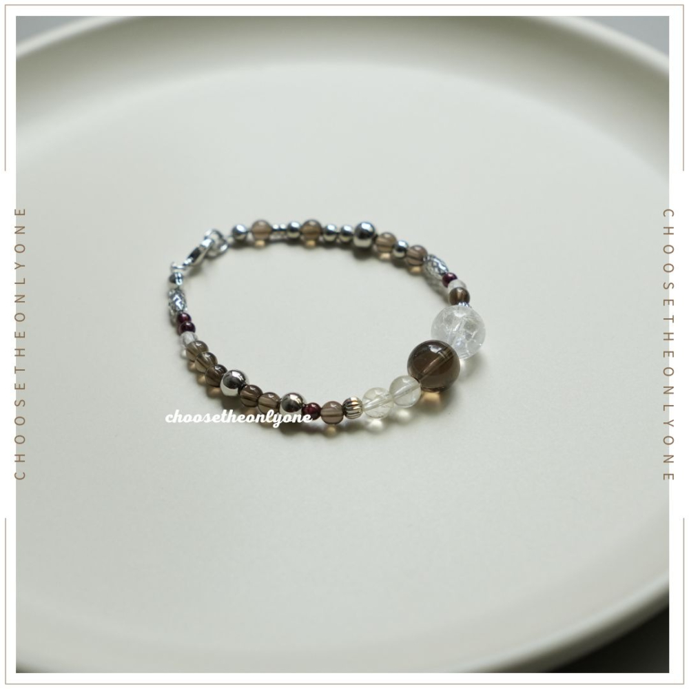 👩🏻CTOO28👩🏻 淨化周遭磁場 天然白水晶茶晶石榴石手鍊 | 天然水晶 手環 手鍊 手鏈 排除負能量-細節圖4