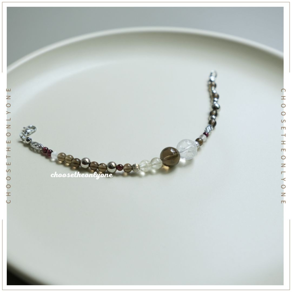 👩🏻CTOO28👩🏻 淨化周遭磁場 天然白水晶茶晶石榴石手鍊 | 天然水晶 手環 手鍊 手鏈 排除負能量-細節圖7