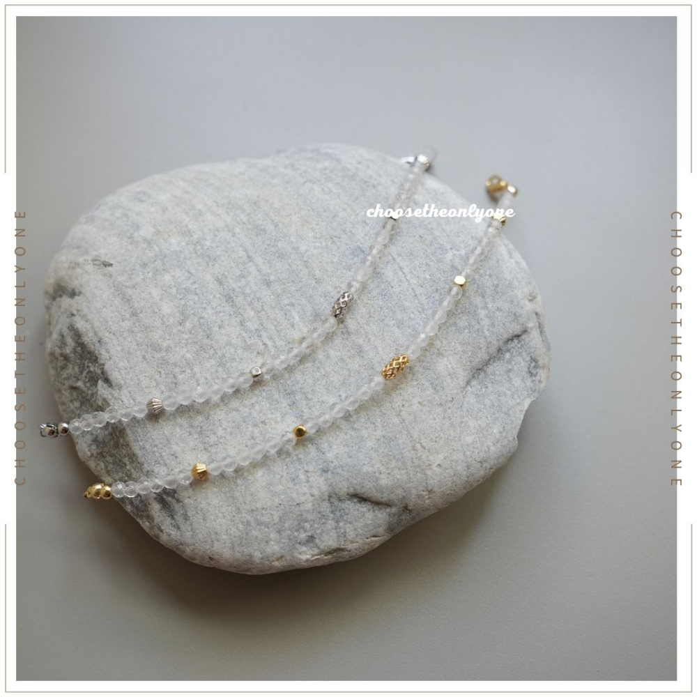 👩🏻CTOO28👩🏻 隔日到貨 淨化磁場 極細白水晶4mm手鍊 | 天然水晶 平衡情緒 手鍊 手鏈 純手工飾品-細節圖3