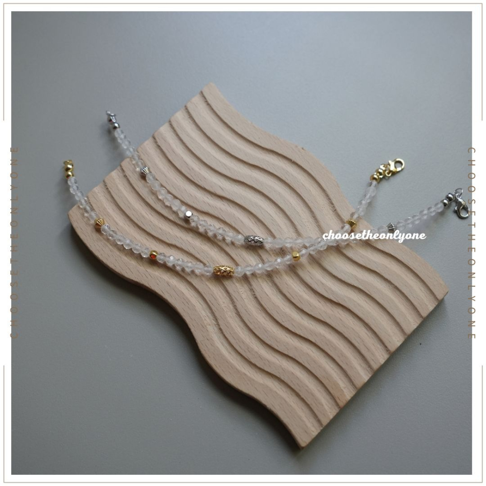 👩🏻CTOO28👩🏻 隔日到貨 淨化磁場 極細白水晶4mm手鍊 | 天然水晶 平衡情緒 手鍊 手鏈 純手工飾品-細節圖4