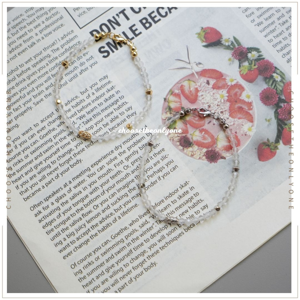 👩🏻CTOO28👩🏻 隔日到貨 淨化磁場 極細白水晶4mm手鍊 | 天然水晶 平衡情緒 手鍊 手鏈 純手工飾品-細節圖6